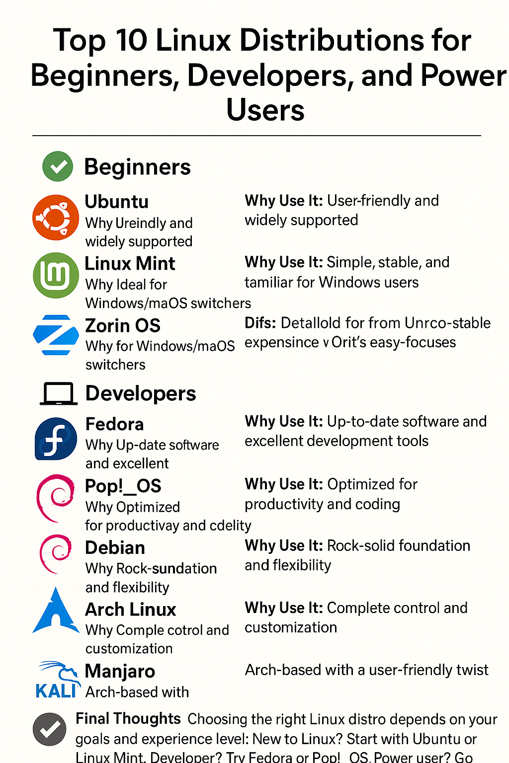 Top 10 Linux Distributions for Beginners, Developers, and Power Users